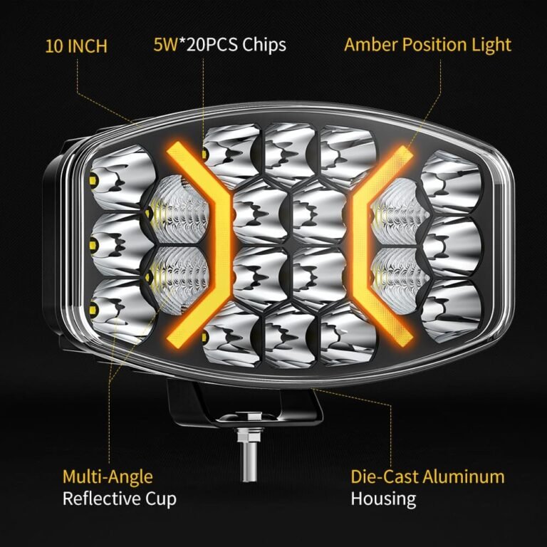 10 Inch 100W White Amber DRL Combo Beam LED Driving Light gallery image 3