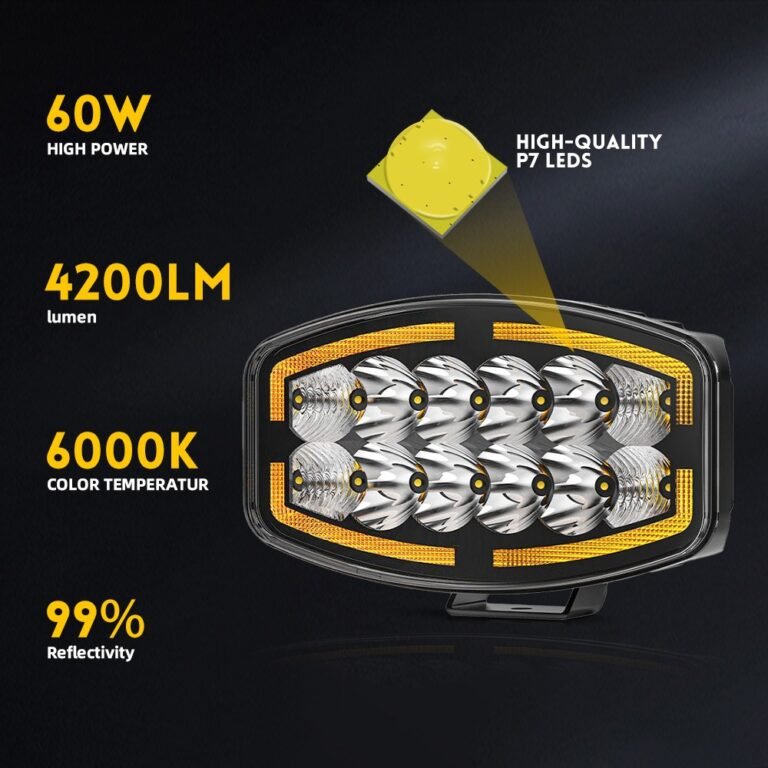 10 Inch 60W White Amber DRL LED Driving Light Series 2 gallery image 3