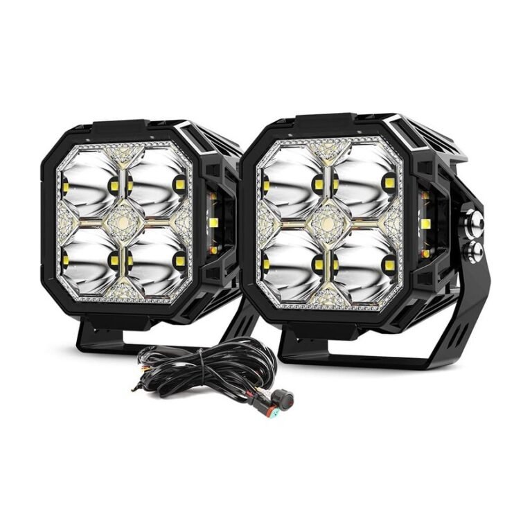120W Side Shooter White Amber DRL LED Light Pods
