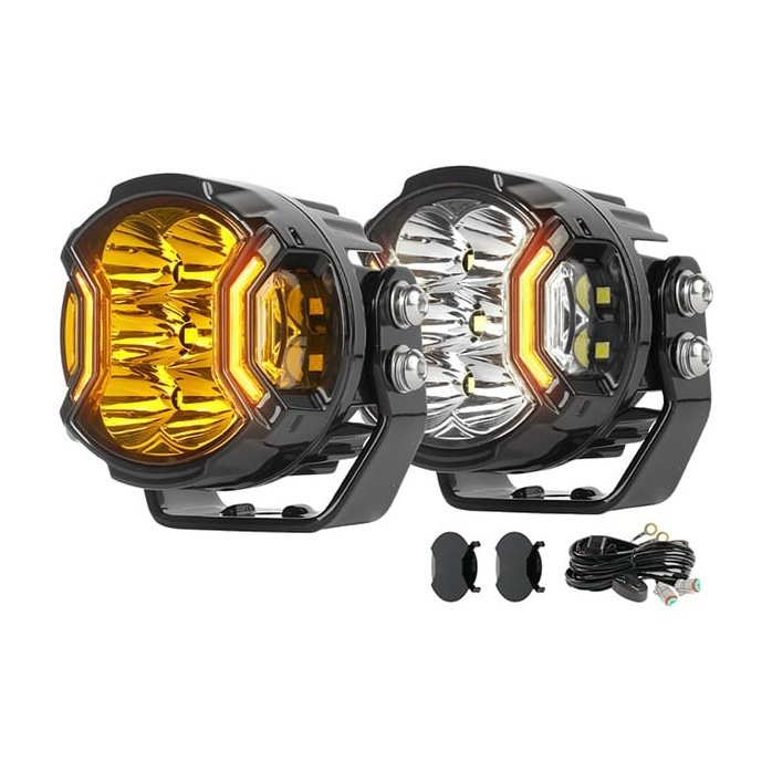 Yirox 3 Inch 54W Side Shooter White Amber DRL LED Driving Light for off-road truck and SUV auxiliary lighting