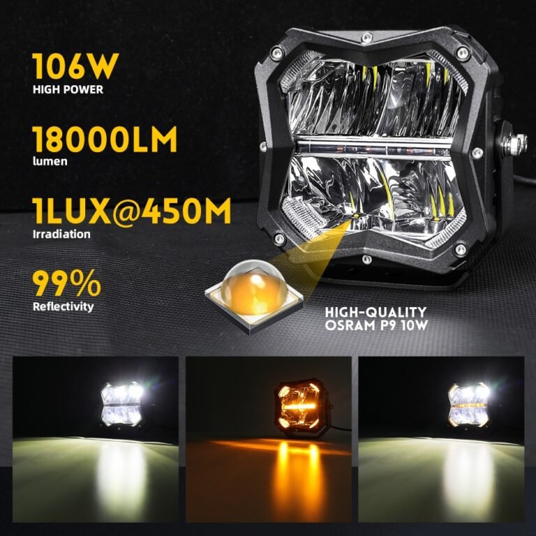 5 Inch 106W White Amber DRL LED Driving Light gallery image 3