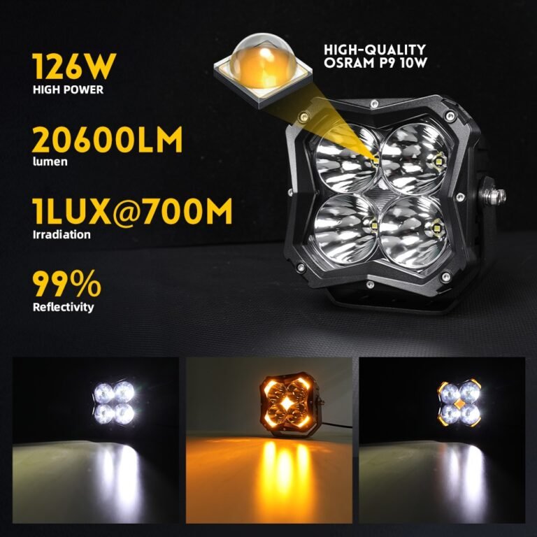 5 Inch 126W White Amber DRL LED Driving Light gallery image 3