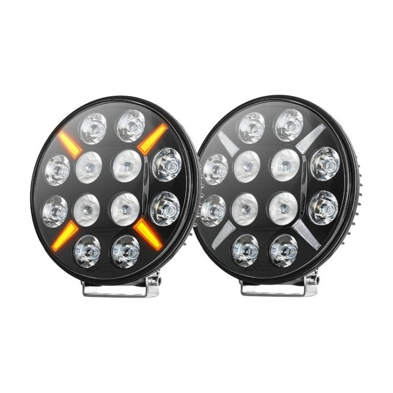 Yirox 9 Inch White Amber DRL LED Driving Light for off-road truck and SUV auxiliary lighting
