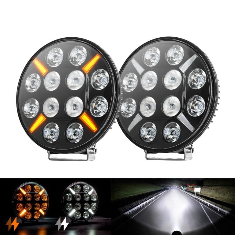 9 Inch White Amber DRL LED Driving Light gallery image 2
