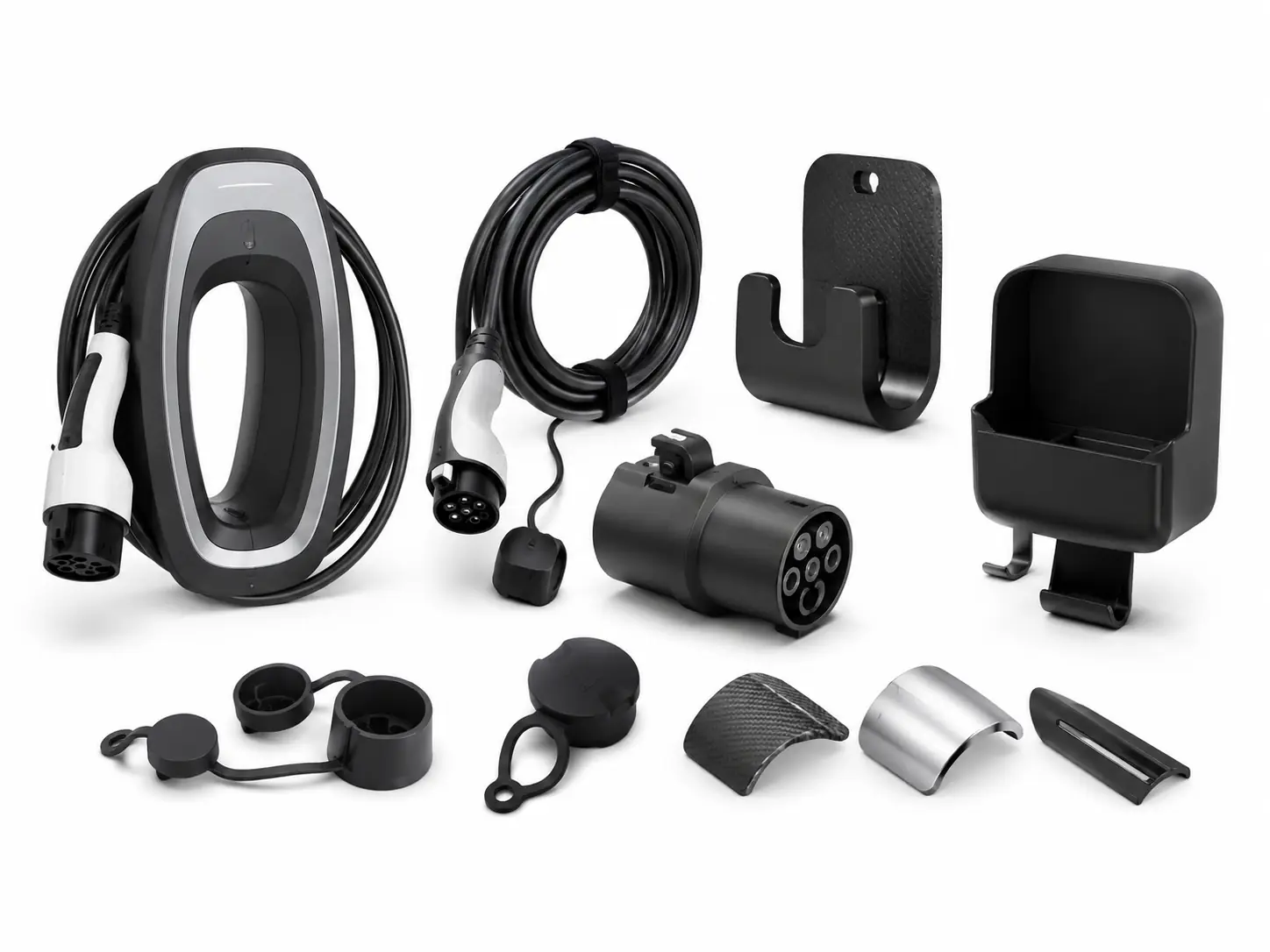 EV Aftermarket Accessories EV charging cable holders, adapters, hooks and aftermarket accessories for electric vehicle owners and distributors