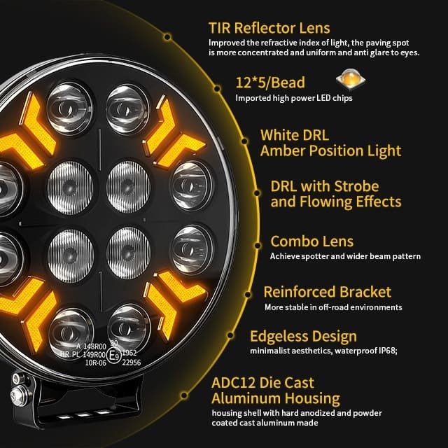 260W White Amber DRL Combo Beam LED Driving Light Series 2 gallery image 3