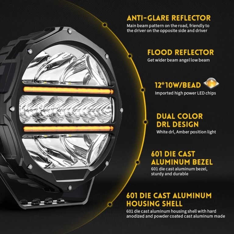 9 Inch 280W White Amber DRL Round LED Driving Light gallery image 2
