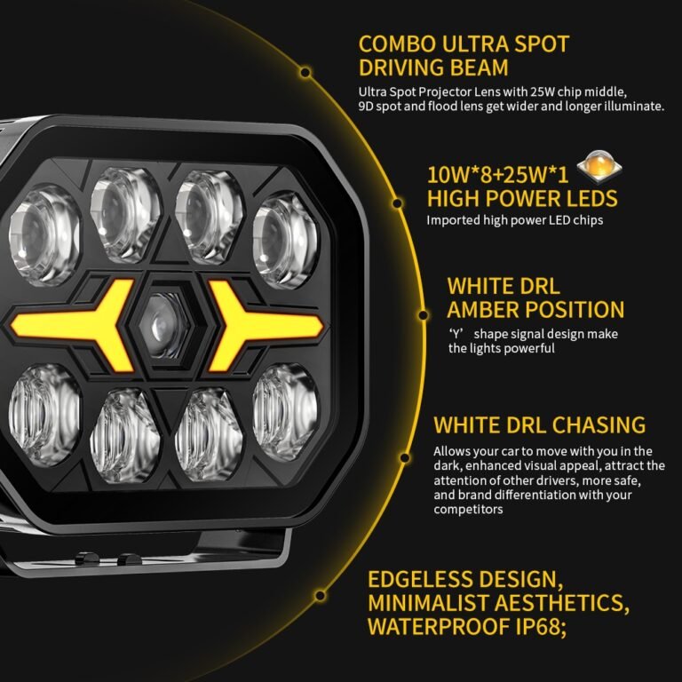 7 Inch 210W Pair Dynamic DRL LED Driving Light gallery image 3