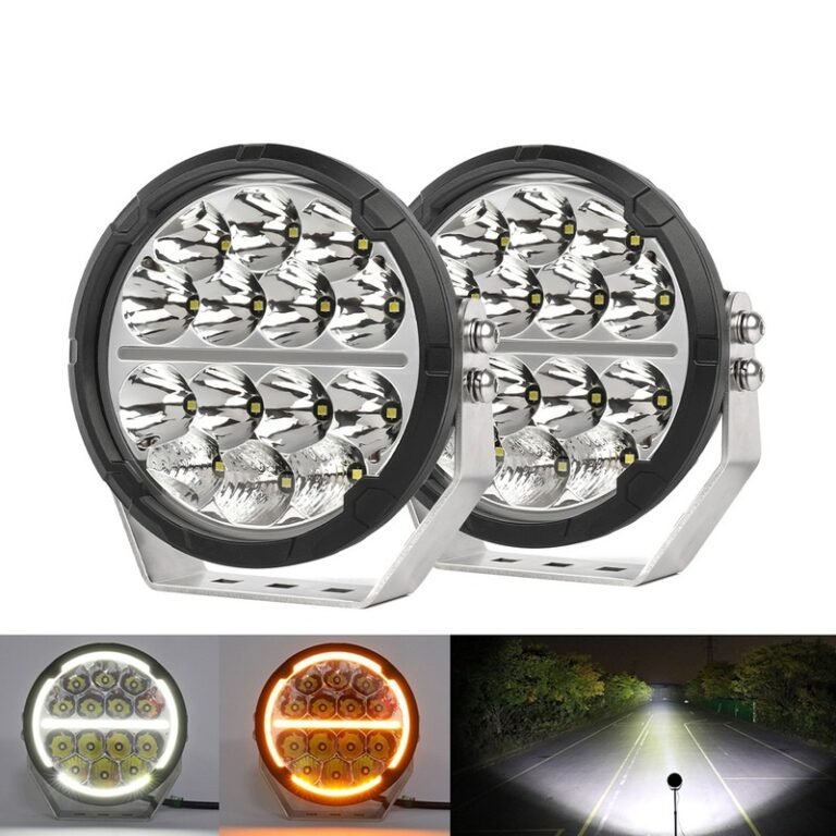 7 Inch 130W White Amber DRL Round LED Driving Light gallery image 2