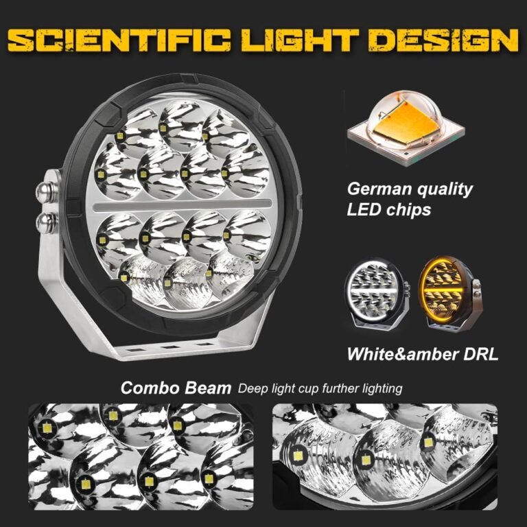 7 Inch 130W White Amber DRL Round LED Driving Light gallery image 3
