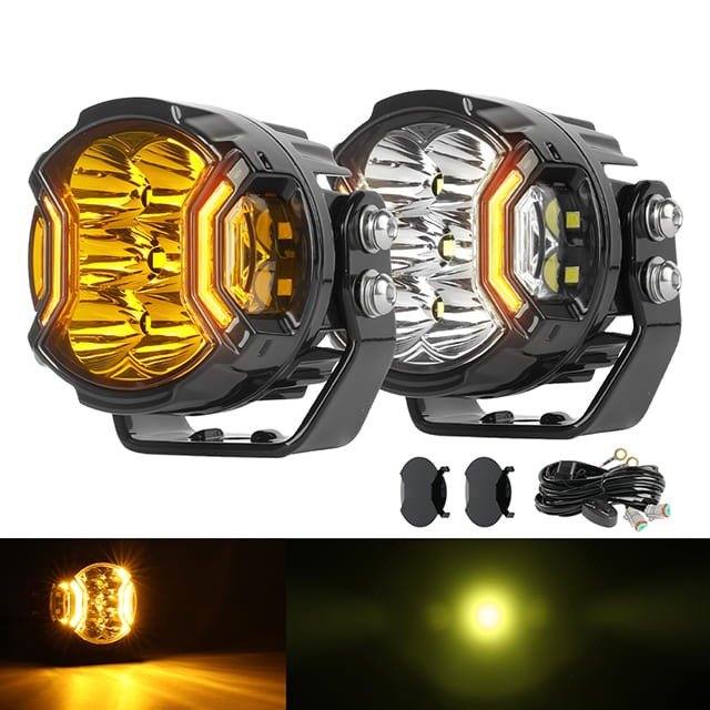 3 Inch 54W Side Shooter White Amber DRL LED Driving Light gallery image 2