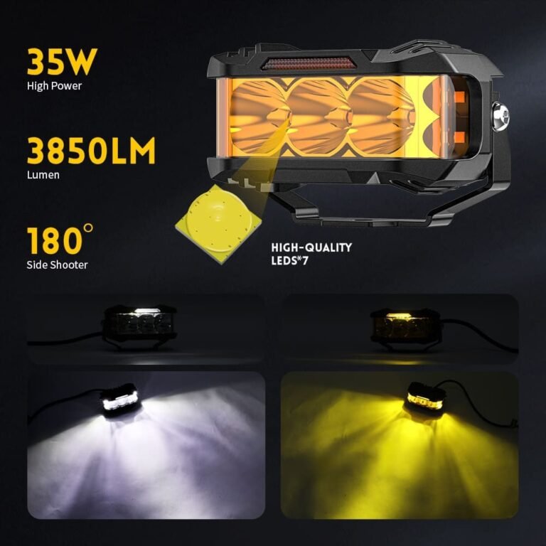 4 Inch 70W Side Shooter White Amber DRL LED Driving Light gallery image 3