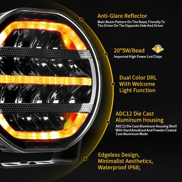 9 Inch Dynamic DRL LED Driving Light gallery image 3