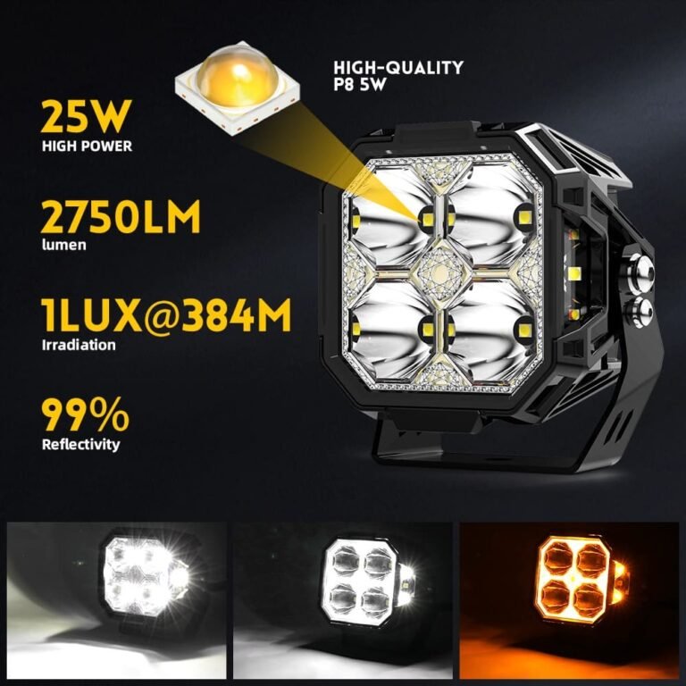 120W Side Shooter White Amber DRL LED Light Pods gallery image 3