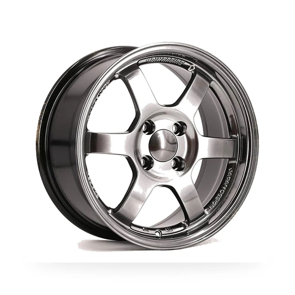 Six-spoke aftermarket alloy wheel with machined face