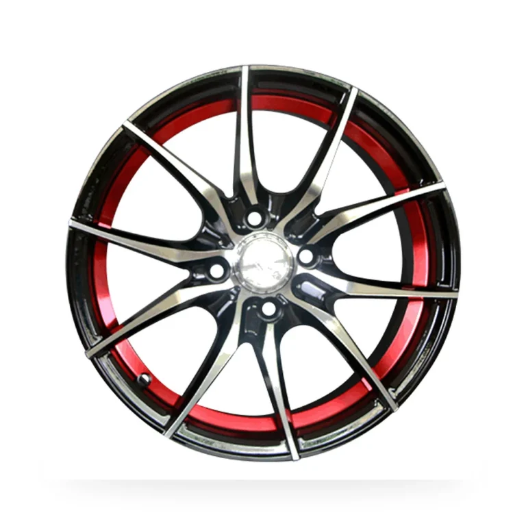 Red Accent Multi Spoke Alloy Wheel Rim Product Image 1