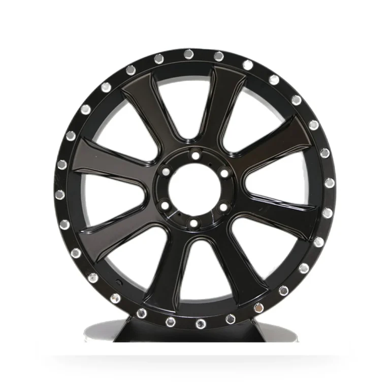 Black Off Road Alloy Wheel Rim with Bolt Accents Product Image 3
