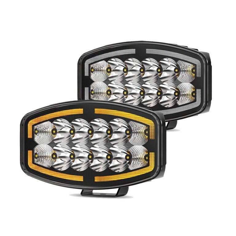 Yirox 10 Inch 60W White Amber DRL LED Work Light Pods for off-road auxiliary vehicle lighting