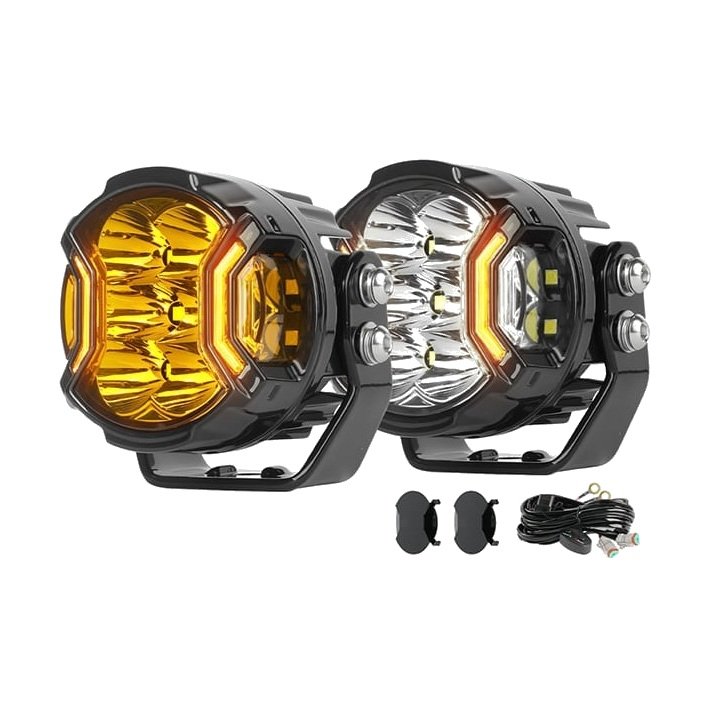 3 Inch 54W Pair Side Shooter White Amber DRL LED Driving Light Pods product gallery 2