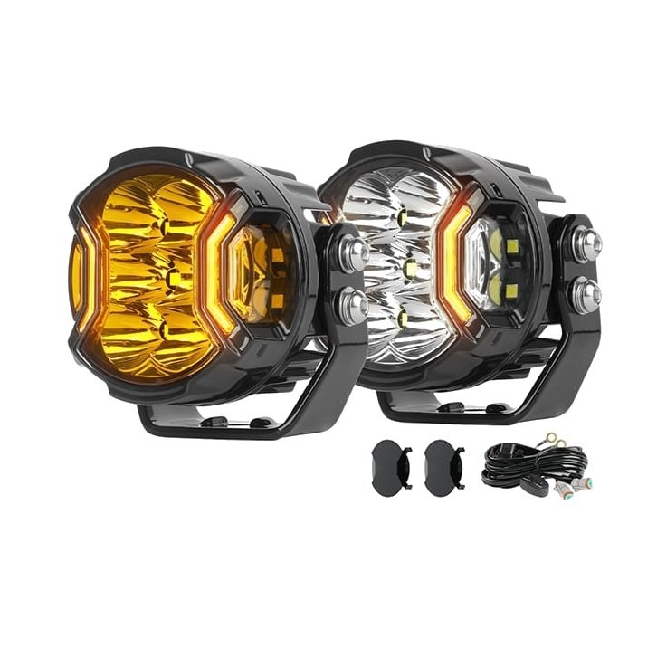 3 Inch 54W Pair Side Shooter White Amber DRL LED Driving Light Pods product gallery 3