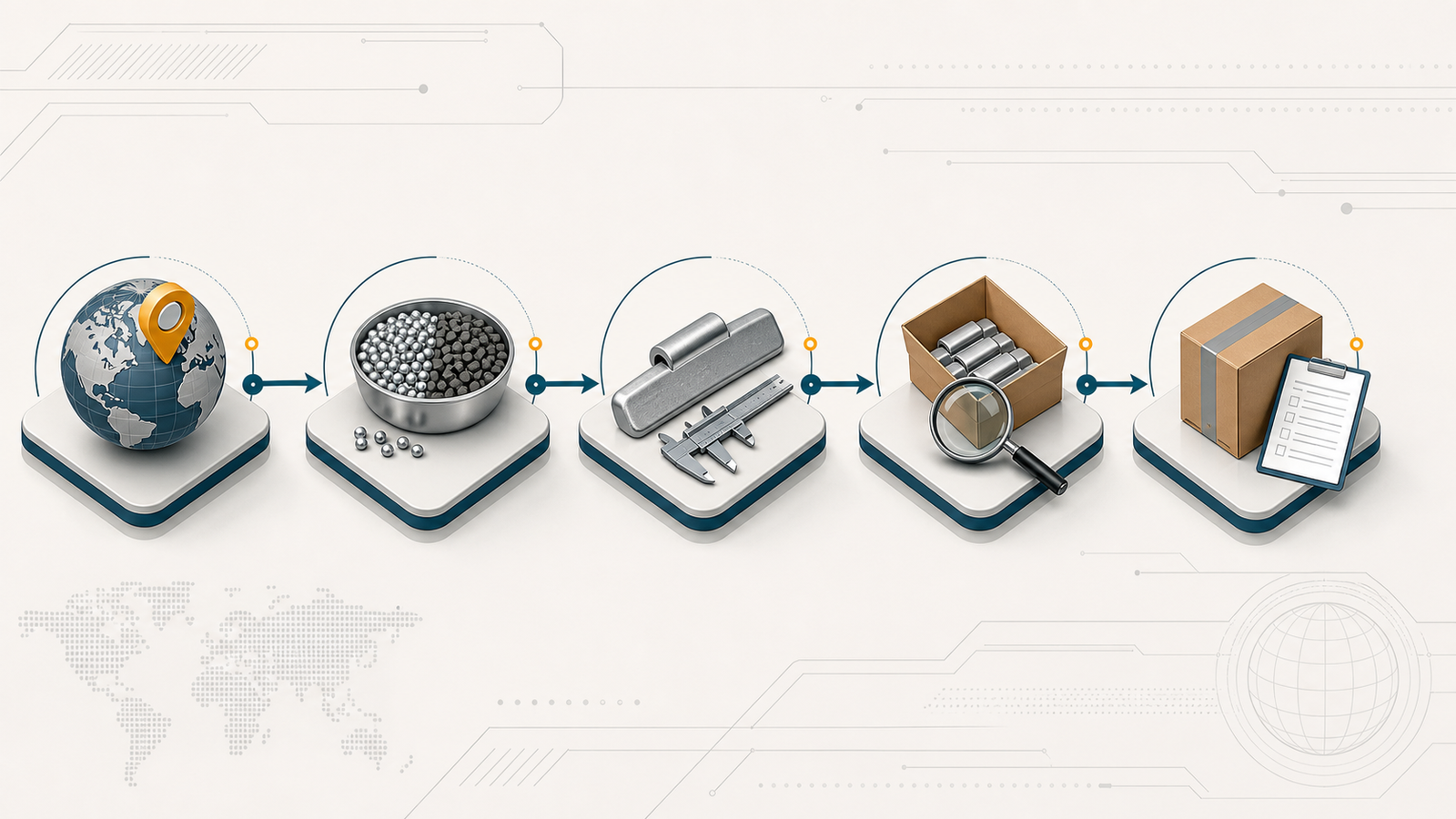 Five-stage visual workflow for export verification of lead-free wheel weights