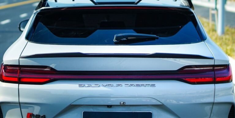 Mid Spoiler Wing for BYD Song Plus 2023-2025 - mid spoiler wing carbon texture installed overview