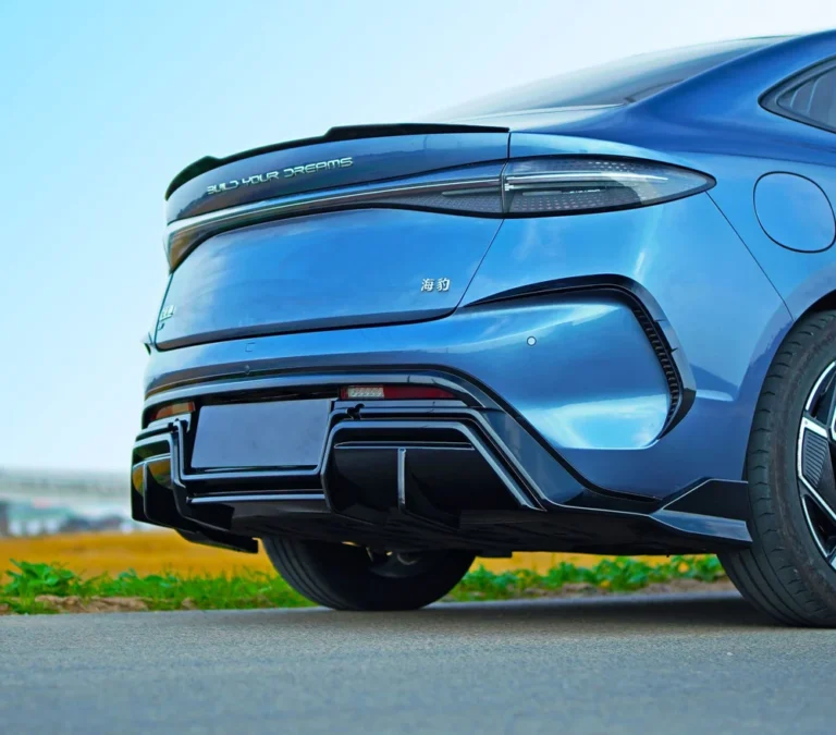 Rear Bumper Diffuser for BYD Seal EV 2022-2025 - rear bumper diffuser installed close up 01