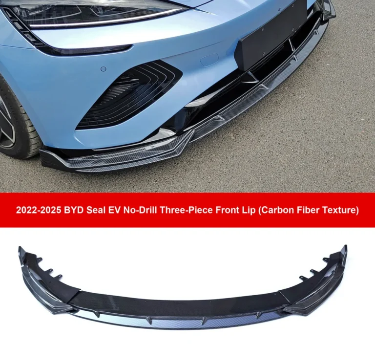 No-Drill Front Bumper Lip for BYD Seal EV 2022-2025 - no drill front bumper lip carbon texture english sku overview