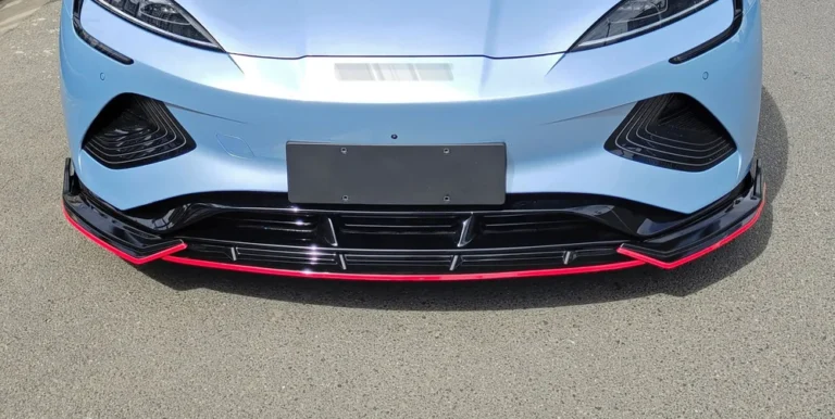No-Drill Front Bumper Lip for BYD Seal EV 2022-2025 - no drill front bumper lip red black installed overview