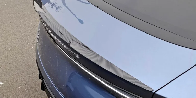Blade Rear Spoiler Wing for BYD Seal EV 2022-2025 - blade rear spoiler wing carbon texture installed overview