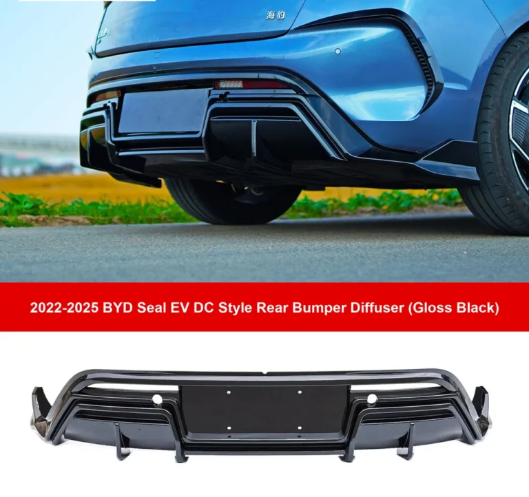 DC Style Rear Bumper Diffuser for BYD Seal EV 2022-2025 - dc style rear bumper diffuser gloss black sku overview
