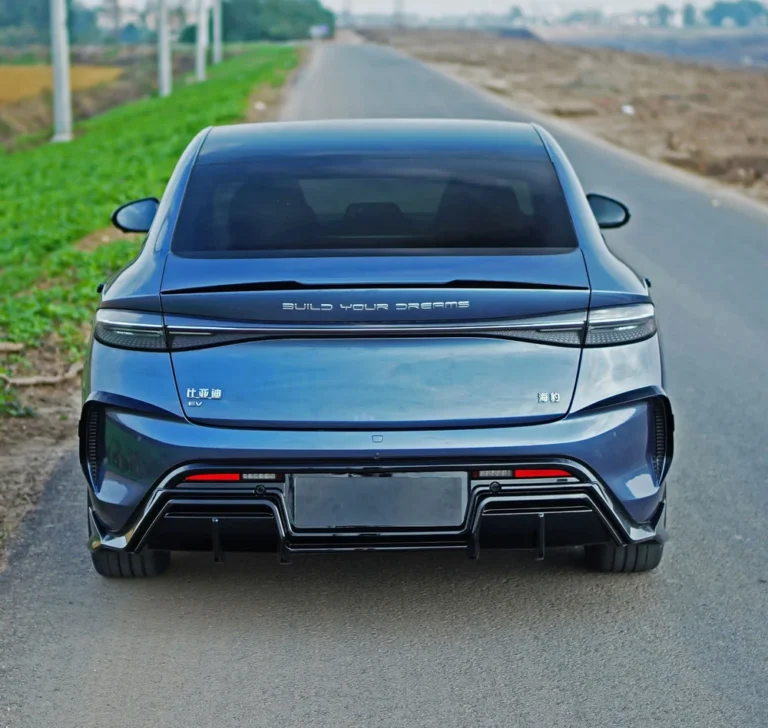 DC Style Rear Bumper Diffuser for BYD Seal EV 2022-2025 - dc style rear bumper diffuser installed close up
