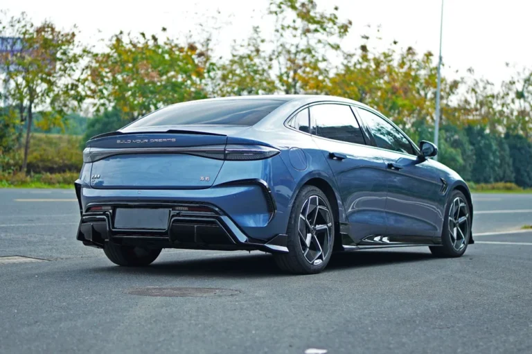 DC Style Rear Bumper Diffuser for BYD Seal EV 2022-2025 - dc style rear bumper diffuser installed rear view