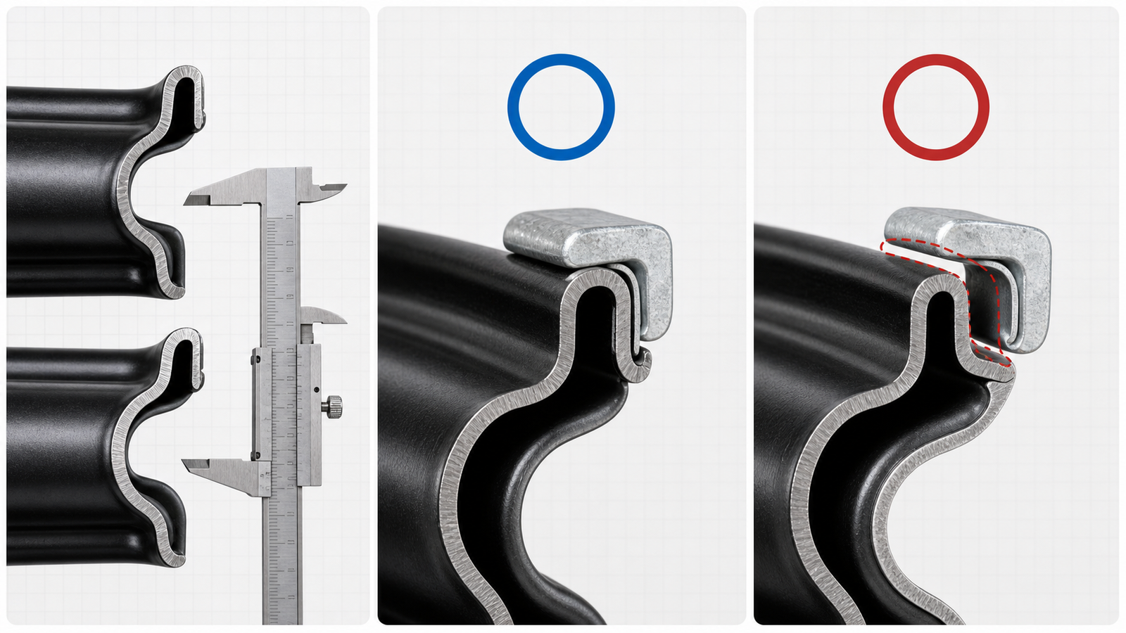 Clip-on profile code is not proof of rim fitment