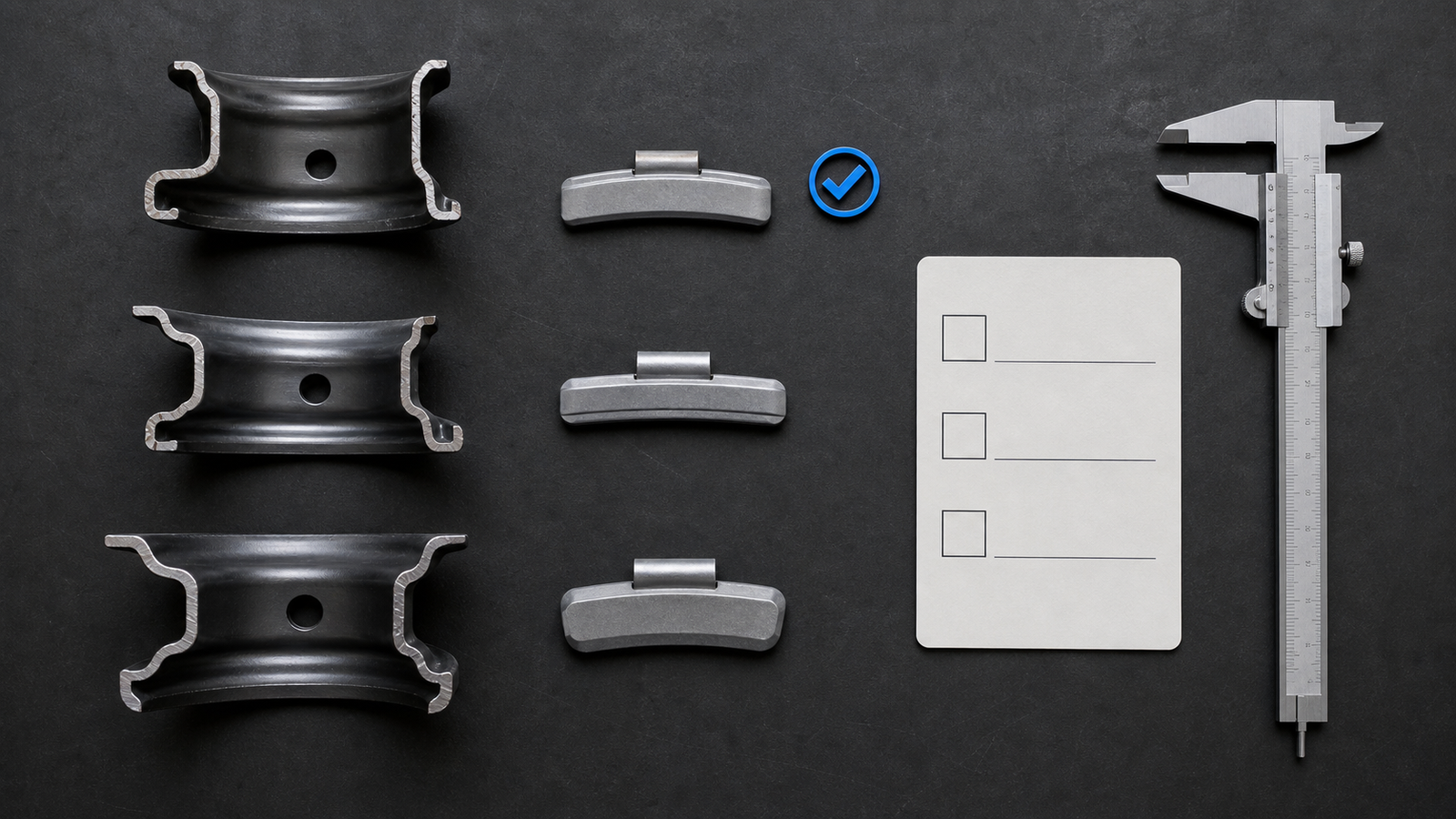 Clip profile sample checklist with representative rim flange sections