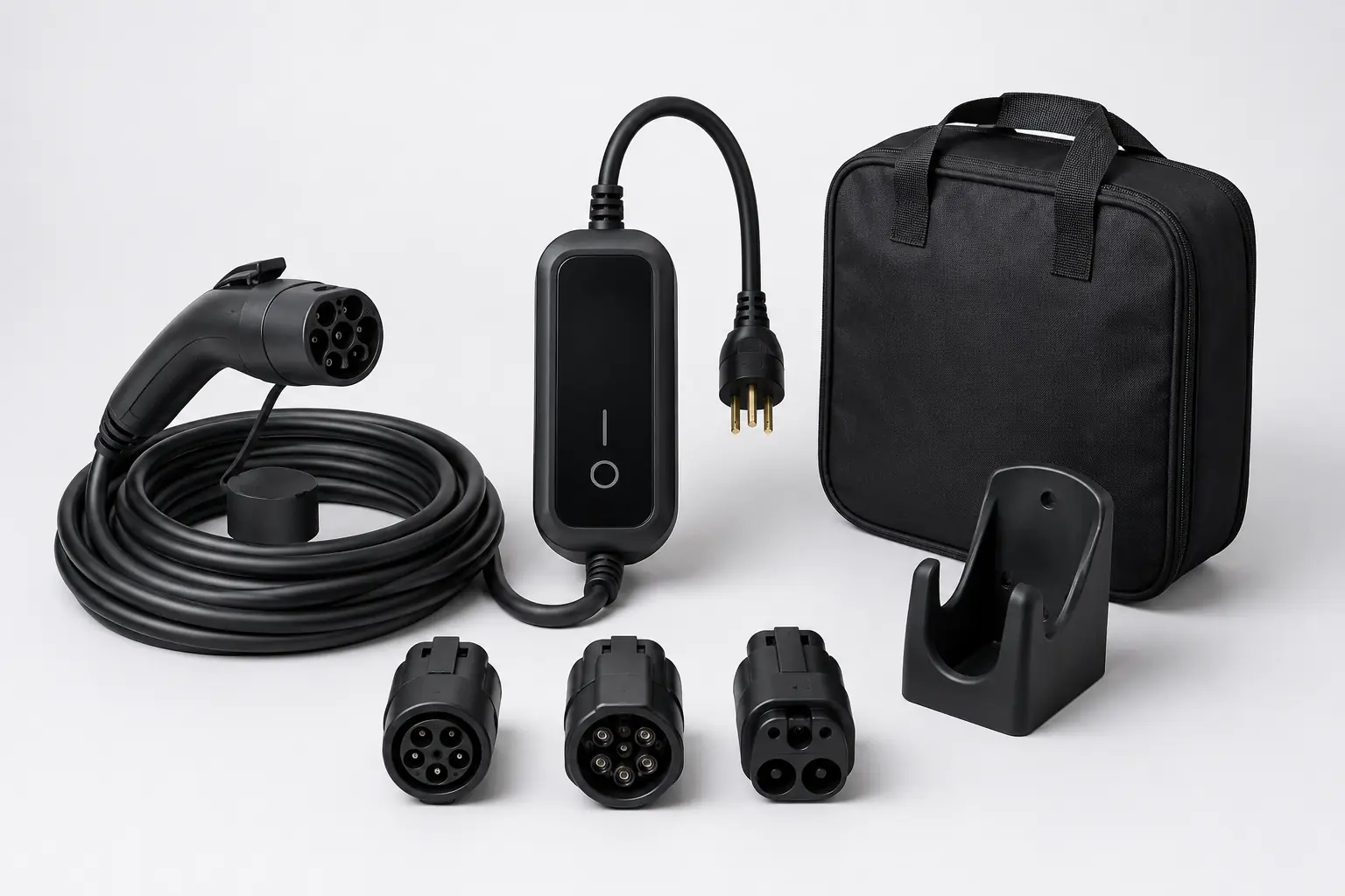 EV charging cables, portable EVSE, adapters and connector accessories
