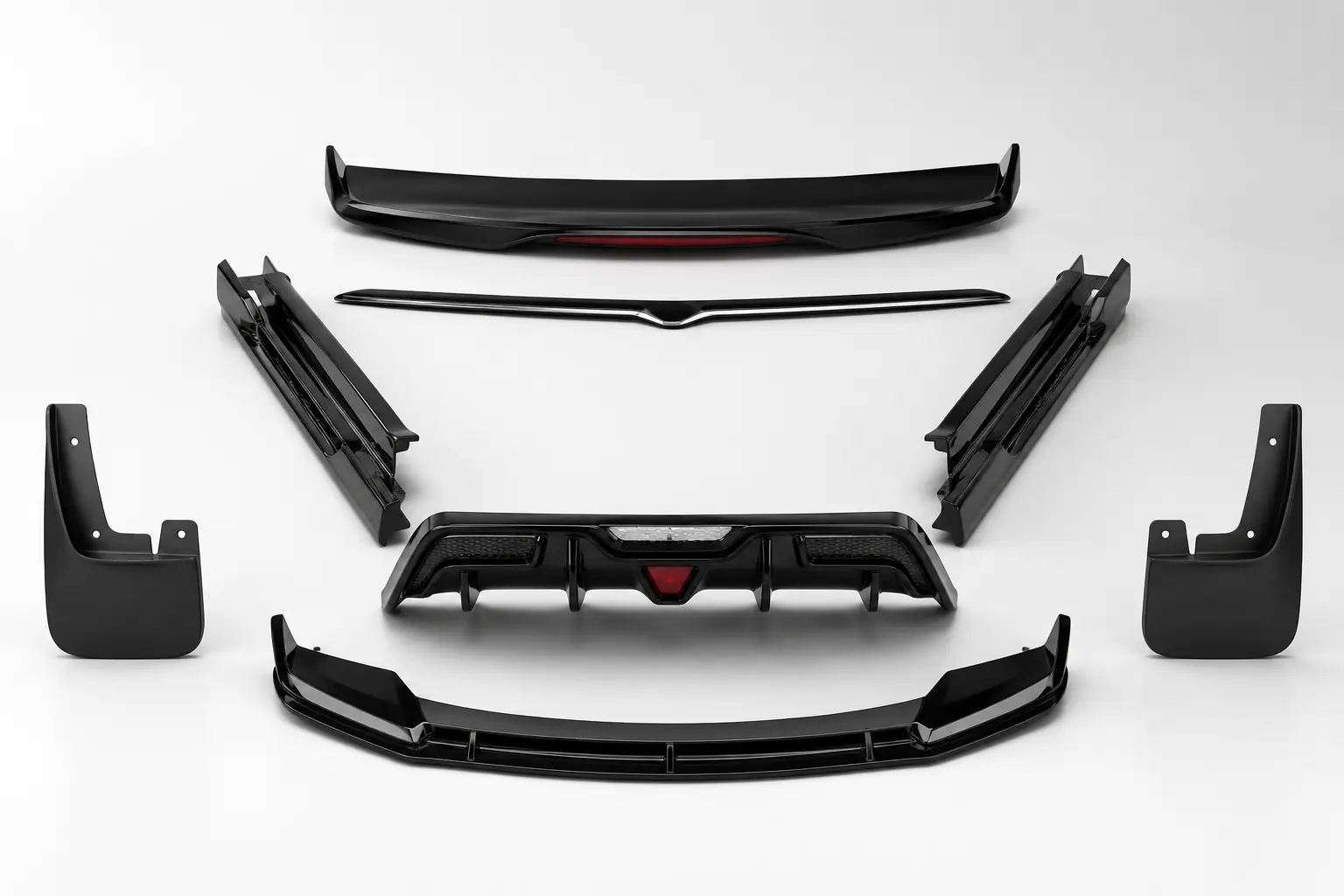 Model-specific EV body kits, spoilers, trims and exterior accessories