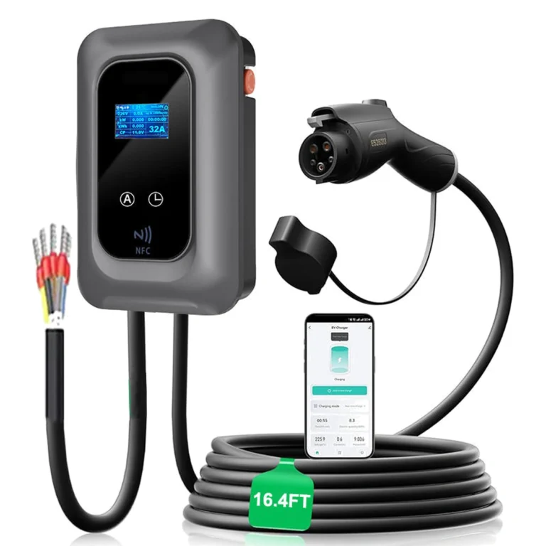 Wall-Mounted EV Charger Cable and App