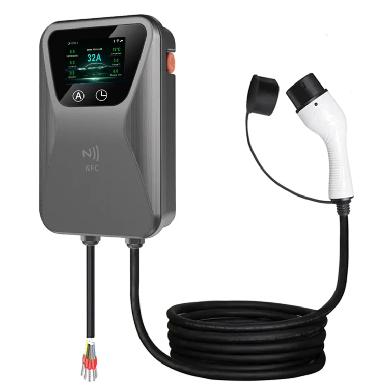 Wall-Mounted EV Charger and Connector