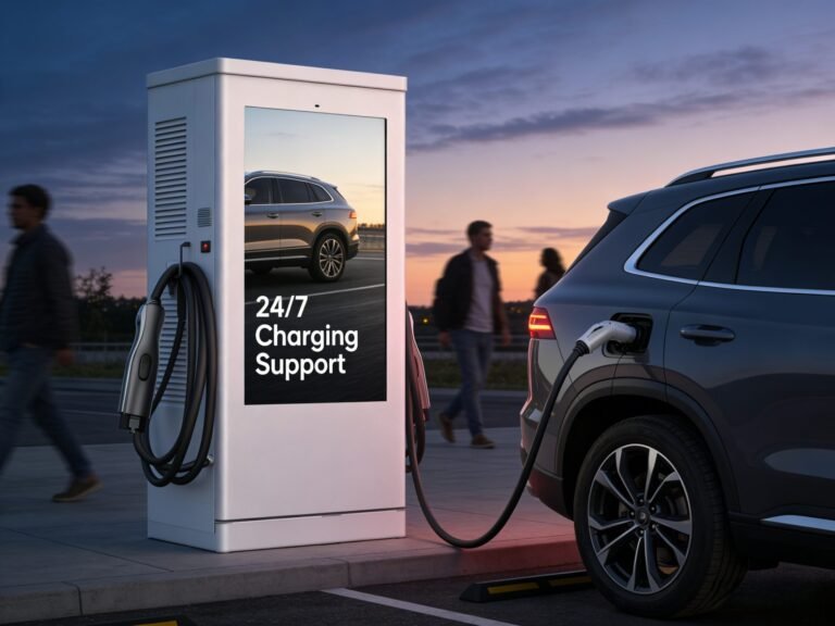 Carregador DC para VE com publicidade de 55 polegadas, de 60 kW a 240 kW