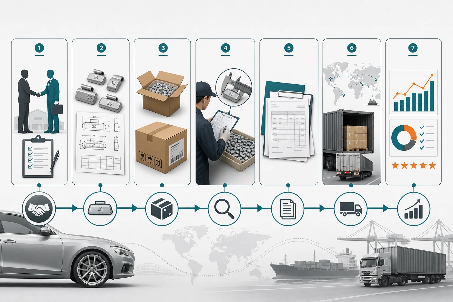 Wheel Weight Payment Terms: How Buyers Manage Order Risk 1 Order evidence path from approved sample to repeat performance record