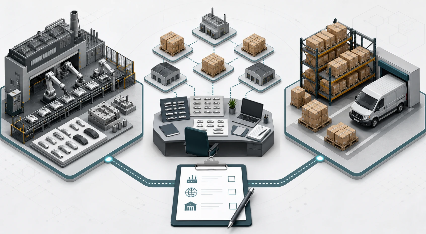 Wheel Weight Supplier vs Manufacturer: Which Sourcing Model Fits Your Order? 1 Sourcing model map comparing wheel weight manufacturer trading company and distributor routes