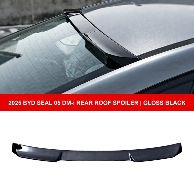 Aerofólio traseiro de teto para BYD Seal 05 DM-i 2025 - colagem do produto com faixa vermelha em inglês
