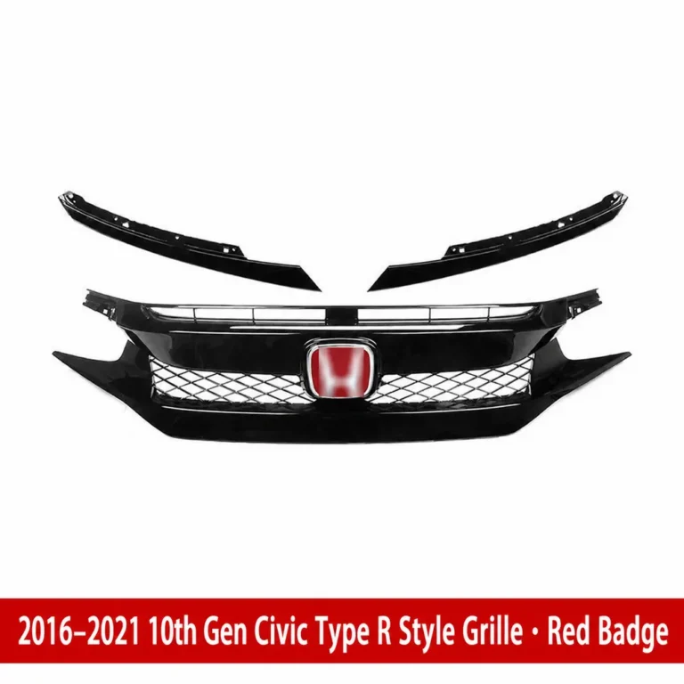 Parrilla estilo Type R con insignia roja para Honda Civic