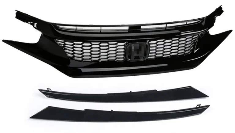 Parrilla de panal pequeño para Honda Civic con insignia negra