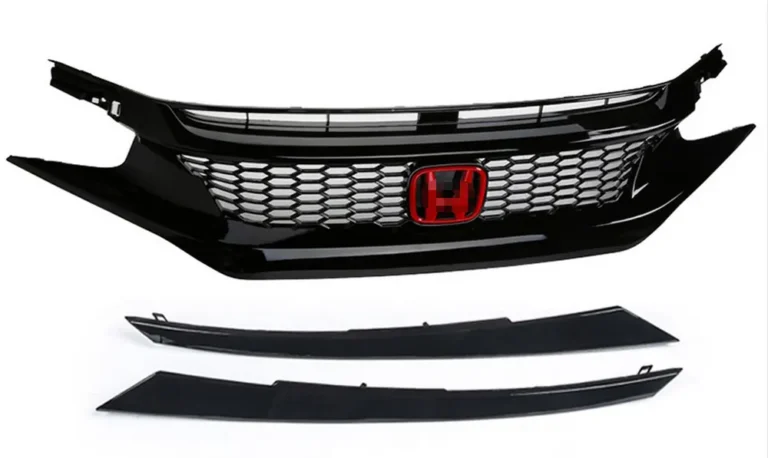 Parrilla de panal pequeño para Honda Civic con insignia roja
