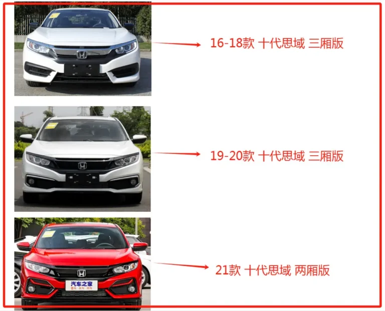Tabla de año y compatibilidad de parrilla para Honda Civic para la opción de insignia plateada