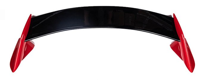 Alerón Trasero Estilo Type R para Honda Civic Hatchback 2021 - Rojo / Alerón Negro Brillante