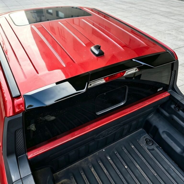 Gloss Black Roof Spoiler for Ford Maverick 2022–2026 Installed Top View