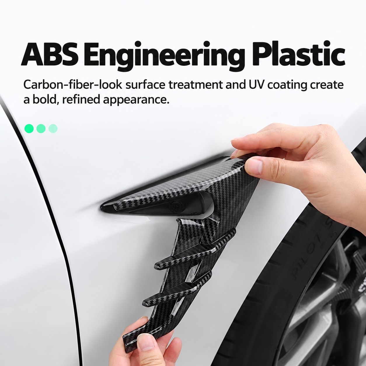 Plástico de ingeniería ABS con tratamiento superficial de aspecto fibra de carbono y recubrimiento UV
